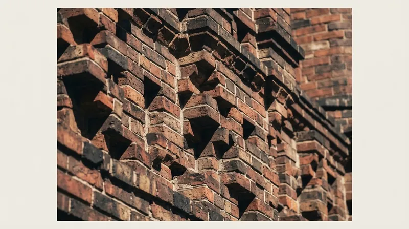 Rhythmic Victorian brickwork patterns in Boston's South End